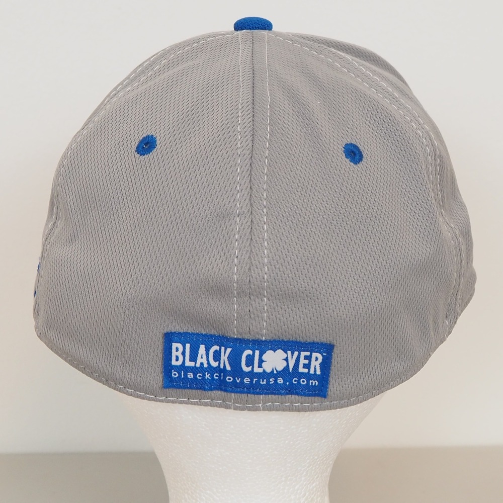 Black Clover Hat Men L/XL Blue Gray Live Lucky Clover Logo A-Flex Golf Cap - Picture 3 of 12
